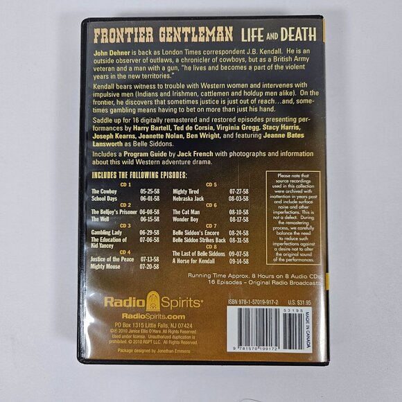 Classic Radio Western Frontier Gentleman Life & Death 8 CDs Digitally Remastered - Picture 2 of 5